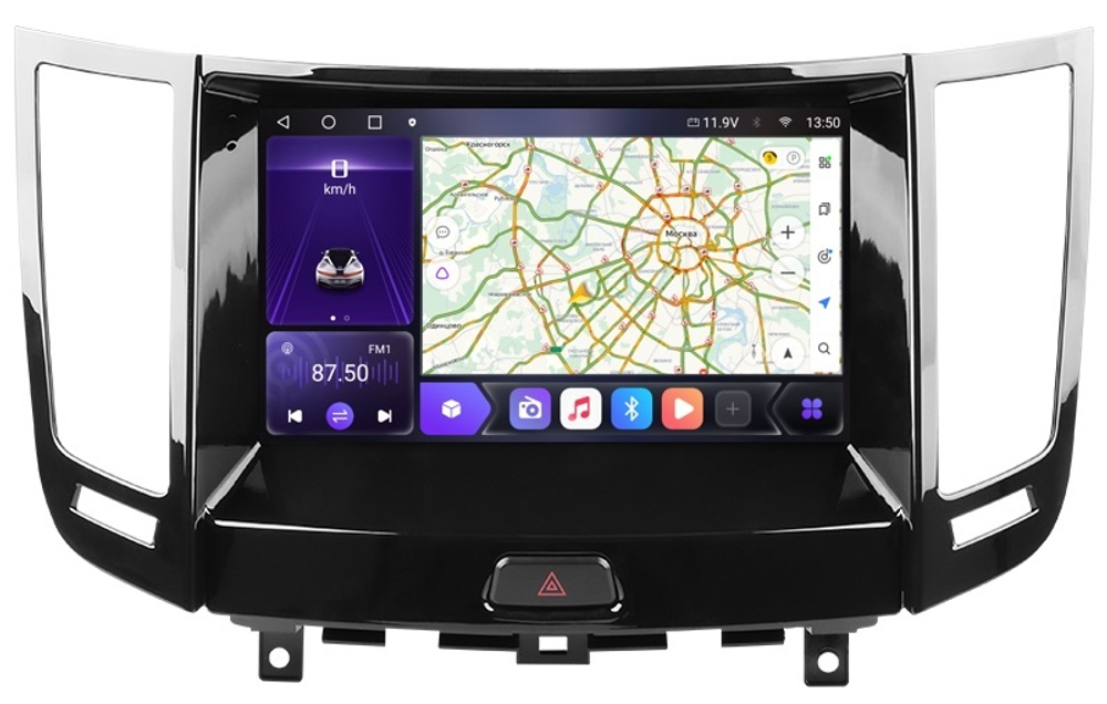 Магнитола для Infiniti QX70, FX35 (S51), FX37, FX30d, FX50 2008-2016 (Поддержка Bose и 360) - Kuberg SF-9828-3 IPS, Android 10, 8 ядер (TS18), 4G SIM-слот