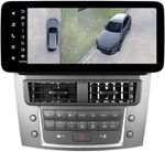 Магнитола для Lexus IS250 XE20 2005-2013 (ШГУ монохром, рамка LUX) - Teyes LUX ONE 360 монитор 12.3" 2K QLED на Android 10, 6/128Гб, CarPlay, 4G SIM-слот, 4 камеры в комплекте