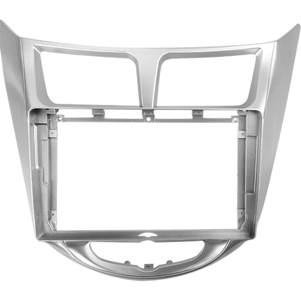 Комплект рамки с разъёмами 9" Hyundai Solaris 1 2010-2017 (F1) серебро