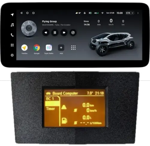 Магнитола для Opel Antara 2006-2015 (перенос БК вниз, черная) - Teyes LUX ONE ROUND монитор 12.3" 2K QLED на Android 10, CarPlay, 4G SIM-слот