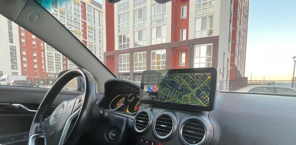 Магнитола для Opel Antara 2006-2015 (перенос БК вниз, черная) - Teyes LUX ONE ROUND монитор 12.3" 2K QLED на Android 10, CarPlay, 4G SIM-слот