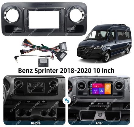 Магнитола для Mercedes-Benz Sprinter 2018-2024+ (low) - Kuberg SF-1021-NPQ QLed, Android 12, TS10, CarPlay, 4G SIM-слот