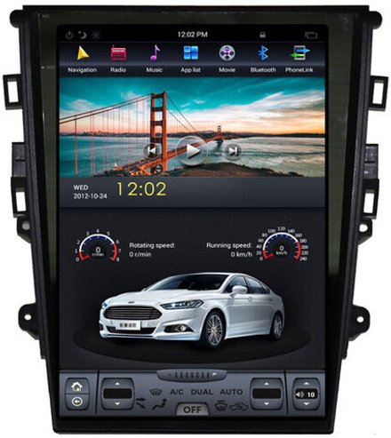Магнитола для Ford Mondeo 5 2014-2018 (SYNC 2) - Kuberg ZF-1201-S2-Q6 вертикальный экран в стиле "Тесла" на Android 11, 8Гб+128Гб, CarPlay, 4G SIM-слот