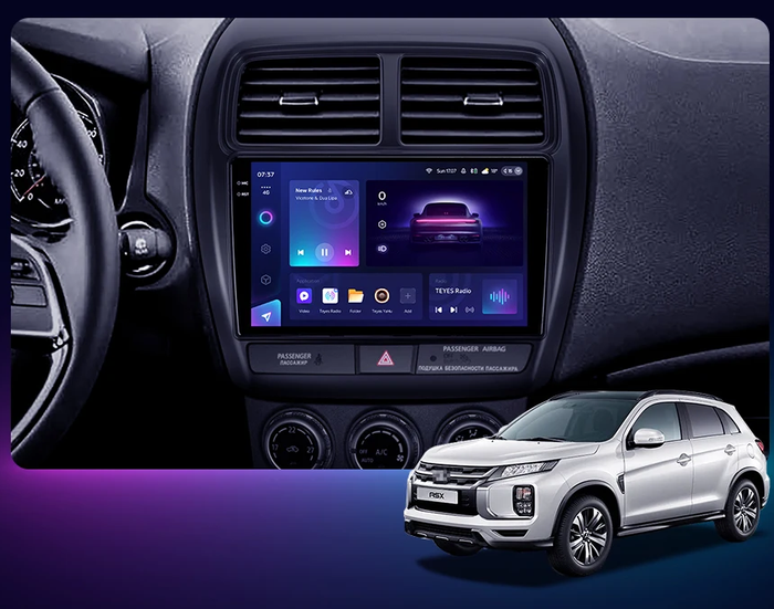 Магнитола для Mitsubishi ASX 2017+ - Teyes CC4 монитор 10.36" 2K QLED на Android 14, Snapdragon 680, DSP, CarPlay, 4G SIM-слот