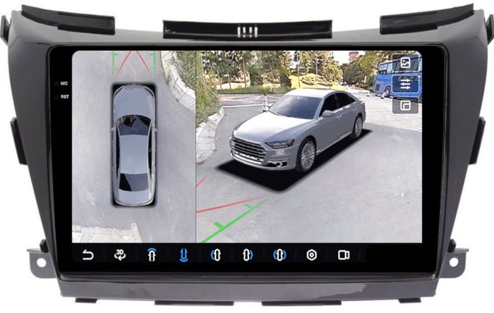 Магнитола для Nissan Murano Z52 2016-2022 (поддержка Bose) - FarCar BX1226M-360 монитор 10.36" 2K QLED на Android 13, 6Гб+128Гб, CarPlay, 4G SIM-слот, 4 камеры в комплекте