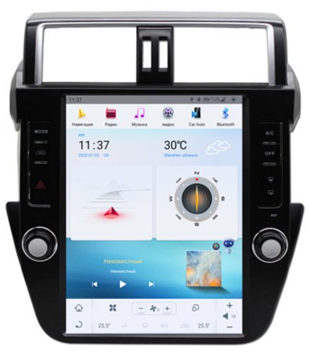 Магнитола для Toyota Land Cruiser Prado 150 2014-2017 - Kuberg ZF-1215-Q6 вертикальный экран в стиле "Тесла" на Android 11, 8Гб+128Гб, CarPlay, 4G SIM-слот