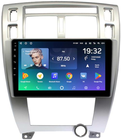 Магнитола для Hyundai Tucson 1 2004-2009 (рамка серебро) - Teyes CC2 PLUS монитор 10" IPS на Android 10, ТОП процессор, 4-64, SIM-слот