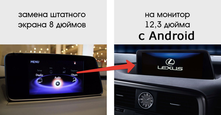 Магнитола для Lexus RX200t, RX300, RX350, RX450h 2015-2019 AL20 (взамен 8" экрана) - Kuberg BNR-16RXQ монитор 12.3", Android 10, 8Гб+128Гб, CarPlay, 4G SIM-слот