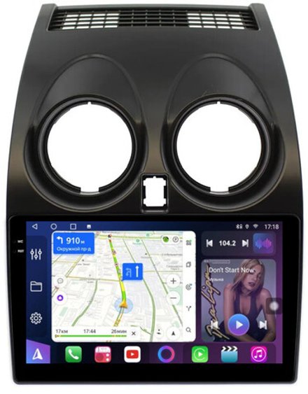 Магнитола для Nissan Qashqai J10 2006-2013, Dualis - FarCar BM1170M монитор 9.5" QLED на Android 14, TS10, 4+32Гб, CarPlay, 4G SIM-слот