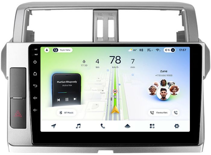 Магнитола для Toyota Land Cruiser Prado 150 2014-2017 - Teyes CC4L монитор 10" IPS на Android 14, Snapdragon 662, CarPlay, 4G SIM-слот