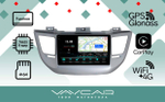 Магнитола для Hyundai Tucson 2016-2018 (рамка серебро) - Vaycar VA23-0546-2K на Android 13, 8-ядер, 2K QLED, ТОП процессор, CarPlay,4G SIM-слот