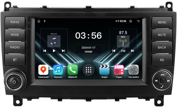 Магнитола для Mercedes-Benz C-класс W203 2004-2007 - FarCar 9491H7 дисплей 7" на Android 13