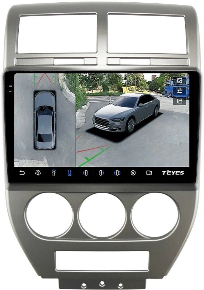 Магнитола для Jeep Compass 2006-2010 - Teyes CC3-2K-360 на Android 10, 2K QLED, 6Гб+128Гб, CarPlay, 4G SIM-слот, 4 камеры в комплекте