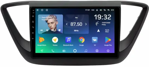 Магнитола для Hyundai Solaris 2 2017-2022, Solaris HS 2024+ (рамка черная матовая) - Teyes CC2 PLUS на Android 10, ТОП процессор, 4Гб+64Гб, 4G SIM-слот