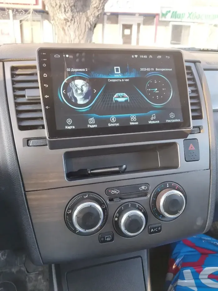 Магнитола для Nissan Tiida C11 2004-2013 (кондиционер/климат с прямоугольным экранчиком, рамка серая) - Teyes CC2 PLUS Android 10, ТОП процессор, 4-64, SIM-слот