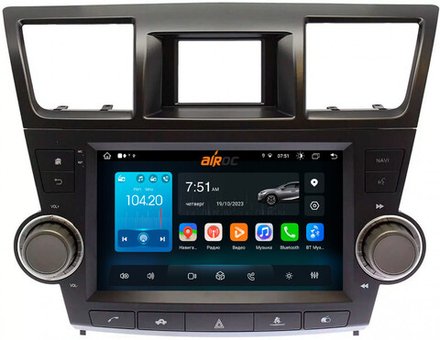 Магнитола для Toyota Highlander 2 2007-2013 XU40 - Airok RX-1122B Android 13, ТОП процессор, 8/128, SIM-слот (кнопки + крутилки)
