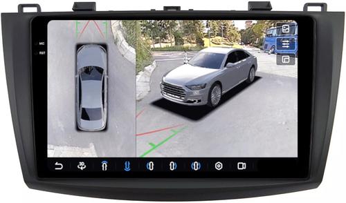 Магнитола для Mazda 3 BL, Axela 2009-2013 - FarCar BX034M-360 монитор 9.5" 2K QLED на Android 13, 6Гб+128Гб, CarPlay, 4G SIM-слот, 4 камеры в комплекте