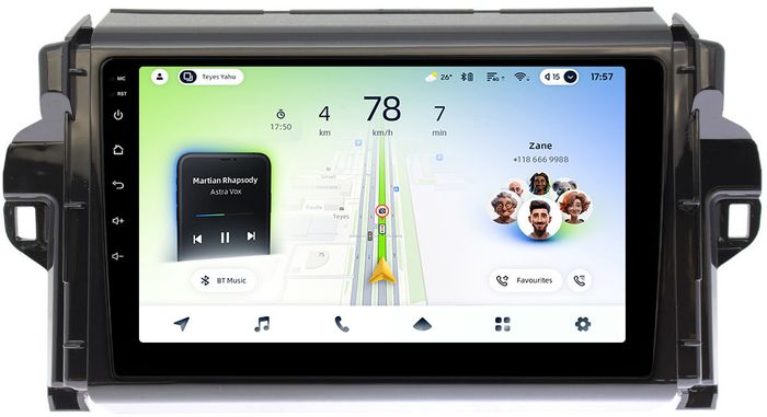 Магнитола для Toyota Fortuner 2015-2022 - Teyes CC4L монитор 9" IPS на Android 14, Быстрая, Snapdragon 662, CarPlay, 4G SIM-слот