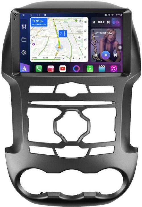 Магнитола для Ford Ranger 3 2011-2015 (рамка тип 1) - FarCar BM9-245F1 монитор 9.5" QLED на Android 14, TS10, 4+32Гб, CarPlay, 4G SIM-слот