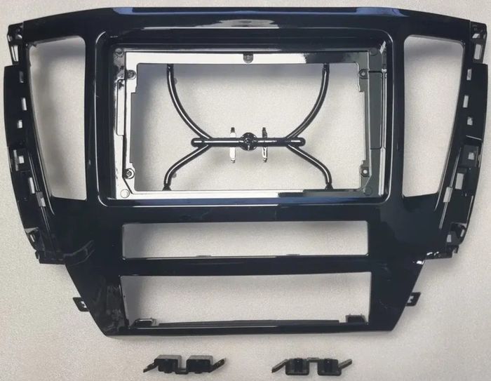 Магнитола для Mitsubishi Pajero Sport 3 2020-2024, Montero Sport (прямоугольный климат, рамка 9) - Kuberg EW-9638-2 (кнопки и крутилки), Android 12, TS10, CarPlay, 4G SIM-слот