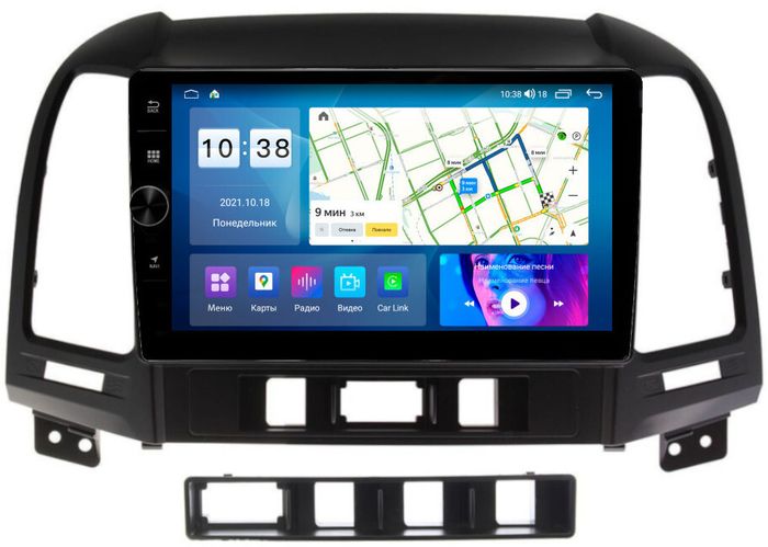Магнитола для Hyundai Santa Fe 2006-2012 - Parafar PF208LHDAV на Android 12, Быстрая, CarPlay, 4G SIM-слот