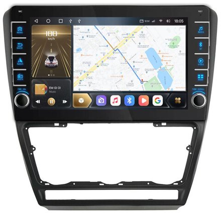 Магнитола для Skoda Octavia A5 2004-2013 - Kuberg OL-1920 (кнопки и крутилки), Android 12, TS10, CarPlay, 4G SIM-слот