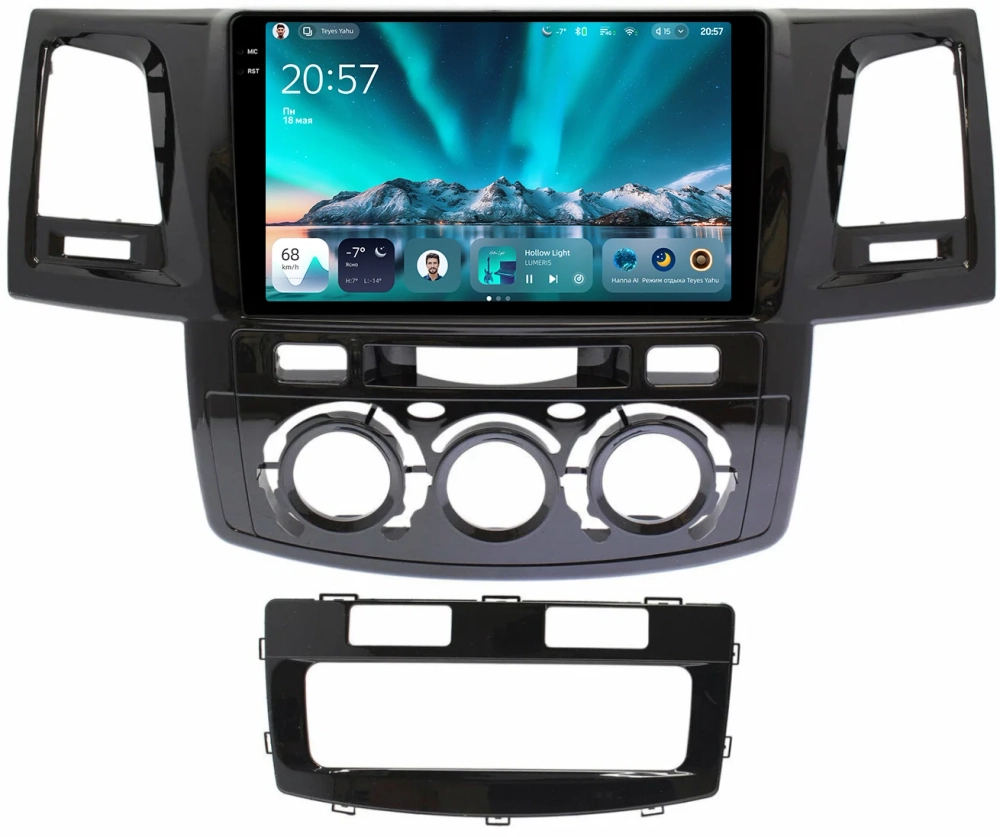 Магнитола для Toyota HiLux 7 2011-2015 - Teyes CC4 монитор 9.2" 2K QLED на Android 14, Snapdragon 680, DSP, CarPlay, 4G SIM-слот