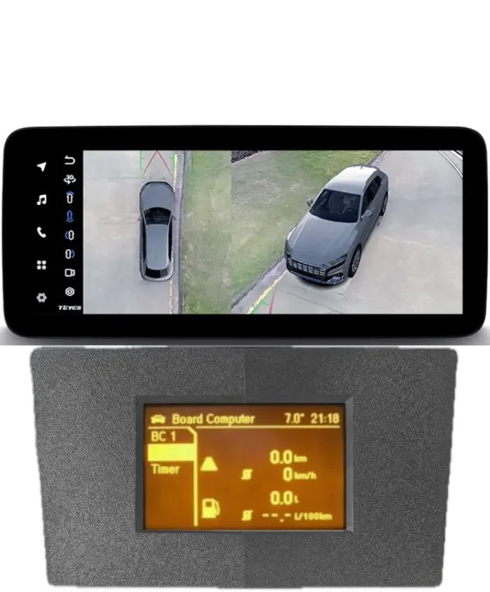 Магнитола для Opel Antara 2006-2015 (перенос БК вниз, серая) - Teyes LUX ONE 360 монитор 12.3" 2K QLED на Android 10, 6Гб+128Гб, CarPlay, 4G SIM-слот, 4 камеры в комплекте