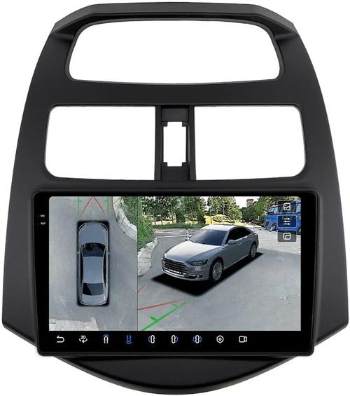Магнитола для Chevrolet Spark M300 2009-2025+, Ravon R2 - FarCar BX3039M-360 монитор 9.5" 2K QLED на Android 13, 6Гб+128Гб, CarPlay, 4G SIM-слот, 4 камеры в комплекте
