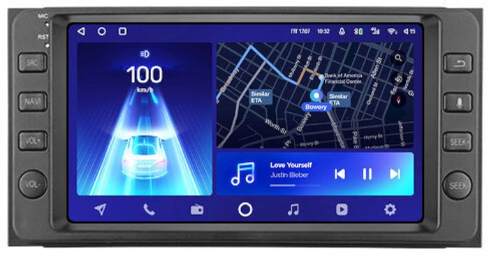 Магнитола для Toyota 200х100мм (рамка с кнопками) - Teyes CC2 PLUS дисплей 7" IPS на Android 10, Быстрая, 4G SIM-слот