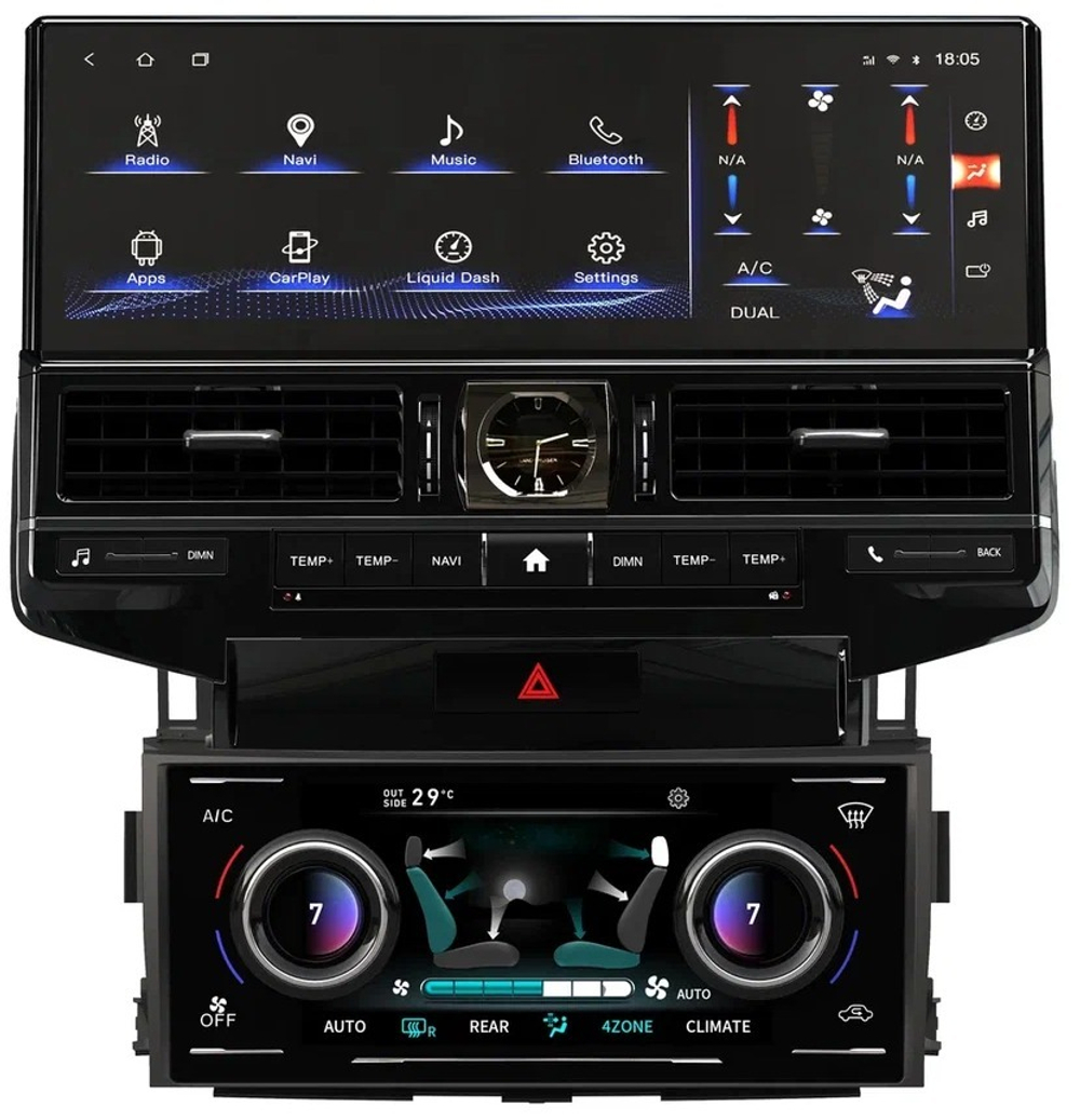 Магнитола для Toyota Land Cruiser 200 2007-2015 (штатная камера или 360) - Kuberg ZH-T1602X на Android 12, 8Гб+128Гб, 4G SIM-слот, CarPlay