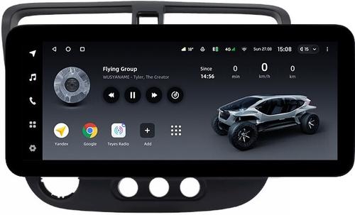 Магнитола для Honda Civic 7 2001-2005 левый руль - Teyes LUX ONE ROUND монитор 12.3" 2K QLED на Android 10, CarPlay, 4G SIM-слот
