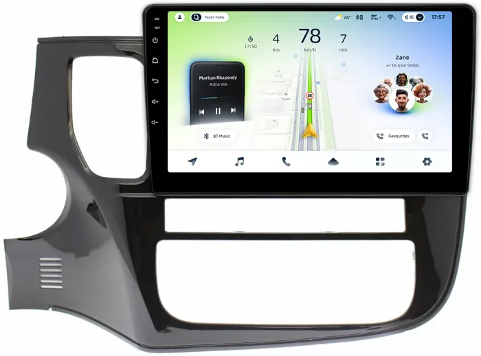 Магнитола для Mitsubishi Outlander 3 2012-2022 (левый руль) - Teyes CC4L монитор 10" IPS на Android 14, Snapdragon 662, CarPlay, 4G SIM-слот