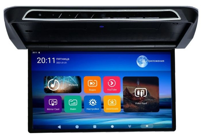 Монитор потолочный моторизированный- ERGO ER1560AT с экраном 15.6” (1920х1080 FullHD, Android, 3+32Gb) черный