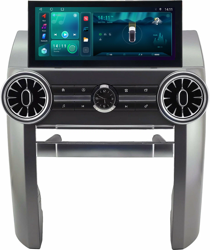 Магнитола для Land Rover Discovery 3 2005-2009 (прямые углы) - Kuberg монитор 12.3" в стиле LEXUS на Android 12, Быстрая, CarPlay, 4G SIM-слот