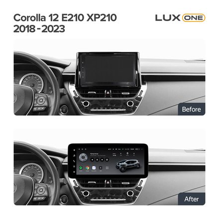 Магнитола для Toyota Corolla E210 2019-2024+, Corolla Cross (рамка LUX) - Teyes LUX ONE ROUND монитор 12.3", Android 10, ТОП процессор, CarPlay, 4G SIM-слот
