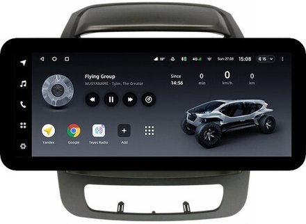 Магнитола для KIA Sorento 2 XM 2012-2020 (отдельный экран климата, со штатной КЗВ) - Teyes LUX ONE ROUND монитор 12.3" 2K QLED на Android 10, CarPlay, 4G SIM-слот