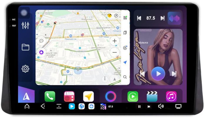 Магнитола для Mitsubishi Eclipse Cross Азия - FarCar XXL10-7763H монитор 10.36" 2K QLED на Android 14, TS20, 8+256Гб, CarPlay, 4G SIM-слот