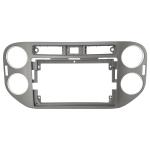 Комплект рамки с разъёмами 9"+can VW Tiguan 2011-2016 (квадратная аварийка, 20мм) серая