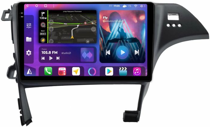 Магнитола для Toyota Prius 30 2009-2015 (правый руль) - FarCar BM10-2K-9539F2 монитор 10.36" 2K QLED на Android 14, TS10, 4+32Гб, CarPlay, 4G SIM-слот