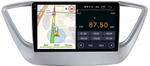 Магнитола для Hyundai Solaris 2 2017-2022, Solaris HS 2024+ (рамка серебро) - Parafar PF766RN2K на Android 13, Быстрая, QLED+2K, CarPlay, 4G SIM-слот