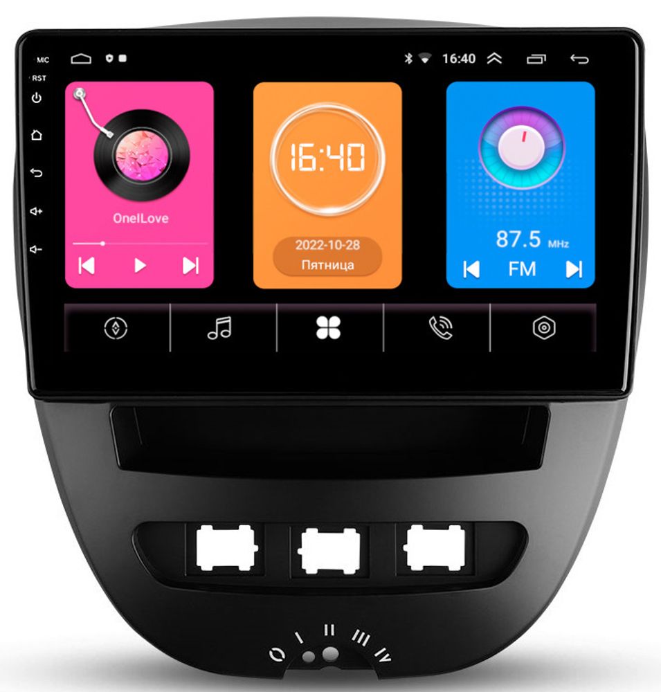 Магнитола для Citroen C1, Peugeot 107, Toyota Aygo -  GT10-1152 на Android 10, 2Гб-16Гб