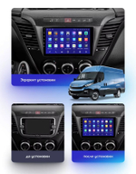 Магнитола для Iveco Daily 3 2014+ (рамка под кожу) - Teyes CC3 монитор 9" QLED на Android 10, ТОП процессор, 4Гб+32Гб, CarPlay, 4G SIM-слот