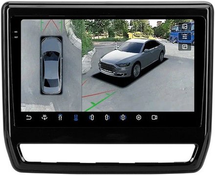 Магнитола для Mitsubishi ASX 2020+ (ШГУ 8", рамка тип 2) - FarCar BX9-360-7264R9 монитор 9.5" 2K QLED на Android 13, 6Гб+128Гб, CarPlay, 4G SIM-слот, 4 камеры в комплекте