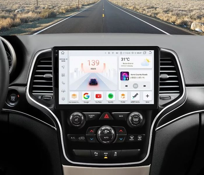 Магнитола для Jeep Grand Cherokee WK2 2013-2021 (взамен 8.4" экрана) - Kuberg EW-1076-2 QLed+2K, Android 13, ТОП процессор, CarPlay, SIM-слот