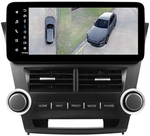 Магнитола для Toyota Highlander 2 XU40 2007-2013 (поддержка JBL, рамка LUX) - Teyes LUX ONE 360 монитор 12.3" 2K QLED на Android 10, 6/128Гб, CarPlay, 4G SIM-слот, 4 камеры в комплекте
