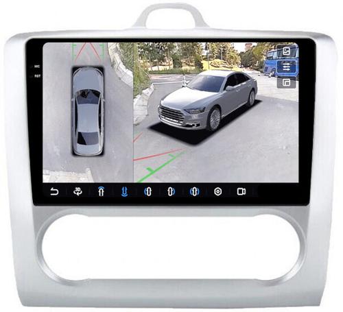 Магнитола для Ford Focus 2 2004-2011 (климат) - FarCar BX003M-360 монитор 9.5" 2K QLED на Android 13, 6Гб+128Гб, CarPlay, 4G SIM-слот, 4 камеры в комплекте