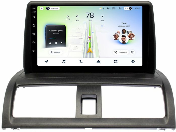 Магнитола для Honda Accord 7 2003-2008 (рамка наверх) - Teyes CC4L-DTS монитор 9" IPS, Android 14, Быстрая, Snapdragon 662, CarPlay, 4G SIM-слот