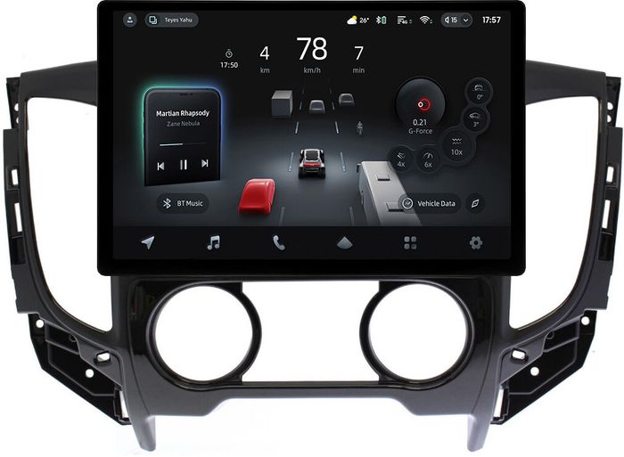 Магнитола для Mitsubishi L200 5 2015-2024 (кондиционер), FIAT Fullback - Teyes CC4-PRO монитор 13" 2K QLED на Android 13, Быстрейшая, Snapdragon 778G, ИИ, CarPlay, DSP, 4G SIM-слот