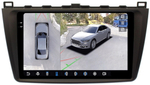 Магнитола для Mazda 6 GH 2007-2012 - FarCar BX012M-360 монитор 9.5" 2K QLED на Android 13, 6Гб+128Гб, CarPlay, 4G SIM-слот, 4 камеры в комплекте